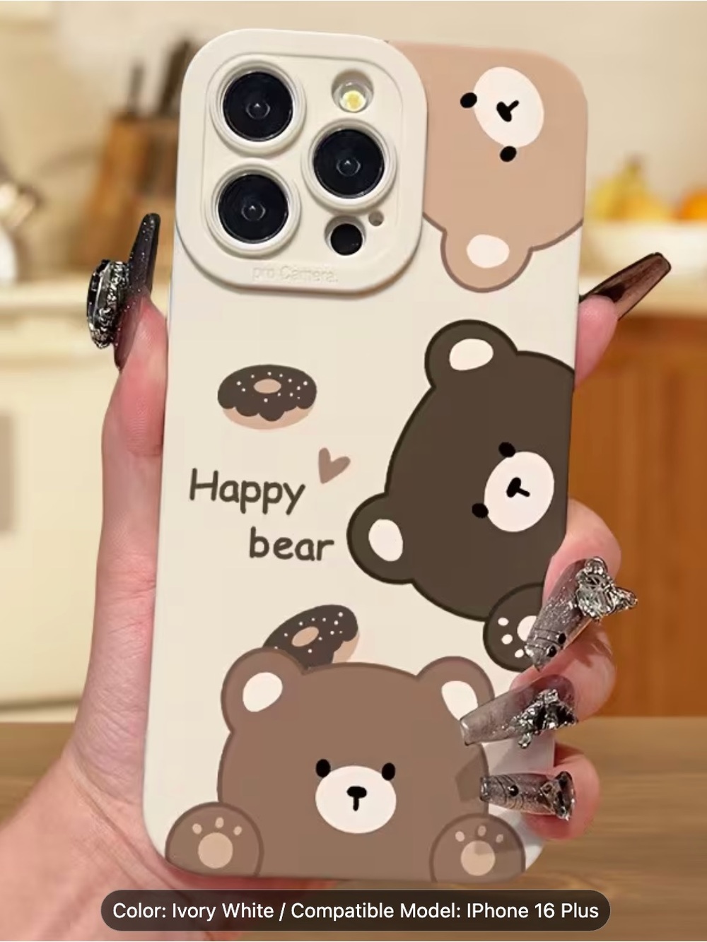 Cute Bear iPhone 16 Plus Case